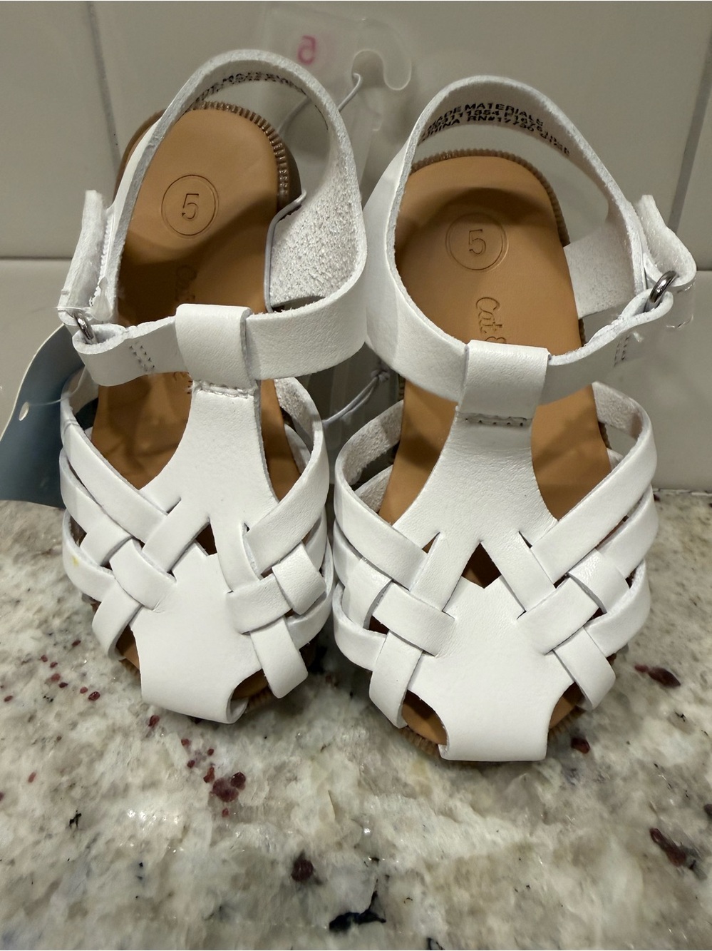 Cat & Jack White Braided Toddler Sandals - Size 5